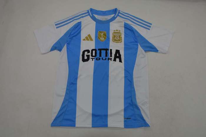 with FIFA World Champions Patch Retro Jersey 2024 Argentina TIAGO PZK MODEL Home Soccer Jersey Football Shirt