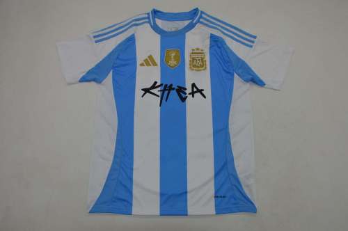with FIFA World Champions Patch Retro Jersey 2024 Argentina KHEA MODEL Home Soccer Jersey Football Shirt