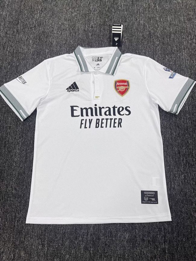 Arsenal 2025-2026 White Soccer Polo