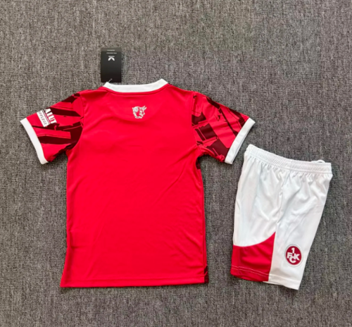 Youth Uniform Kids Kit 2025-2026 Kaiserslautern Home Soccer Jersey Shorts Child Venice Football Set