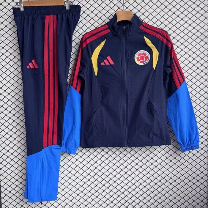 2026 Colombia Dark Blue Soccer Windbreaker Jacket Football Jacket and Pants