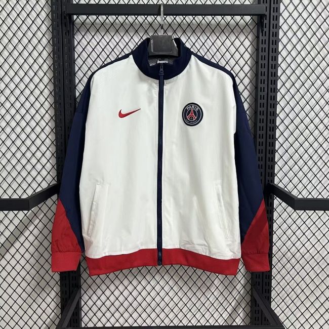 2025-2026 PSG White/Red/Dark Blue Soccer Windbreaker Jacket Football Jacket