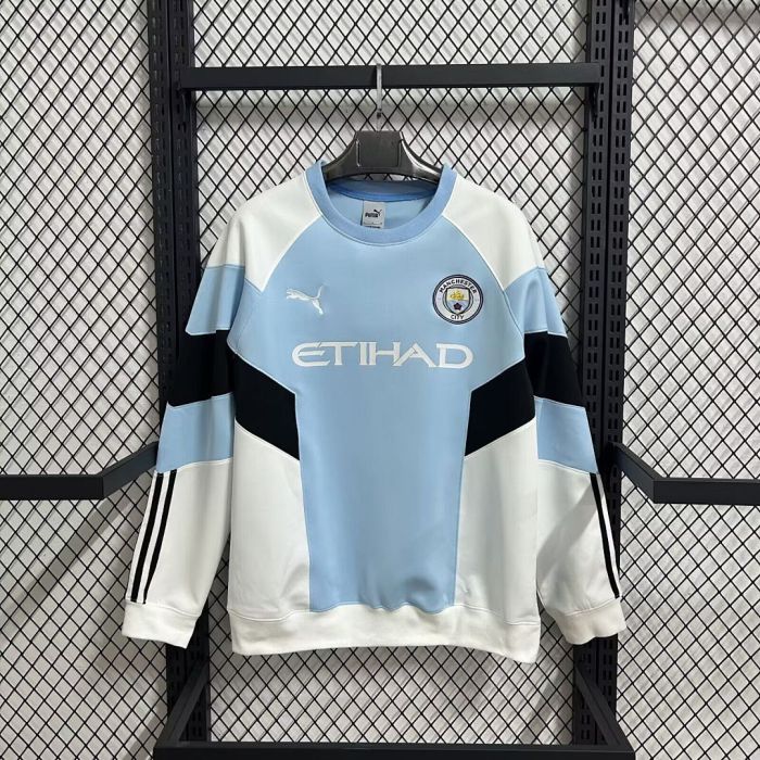 2025-2026 Manchester City Blue/White/Black Soccer Training Sweater