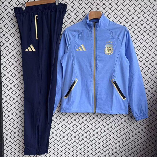 2025-2026 Argentina Blue Soccer Windbreaker Jacket Football Jacket and Pants