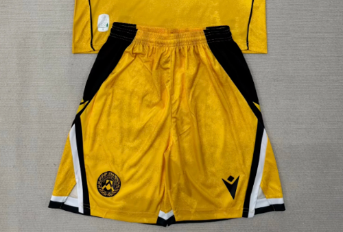 Fan Version 2025-2026 Udinese Third Away Yellow Soccer Shorts Football Shorts