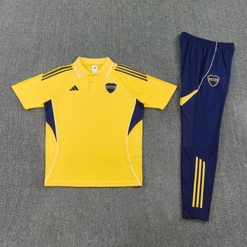 2025-2026 Boca Juniors Yellow Soccer Polo and Pants Football Kit
