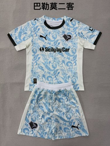Youth Uniform Kids Kit 2025-2026 Palermo Third Away Soccer Jersey Shorts Child Football Set
