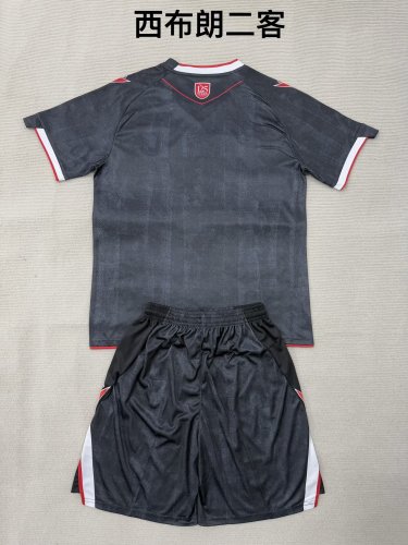 Youth Uniform Kids Kit 2025-2026 West Bromwich Albion Third Away Black Soccer Jersey Shorts Child Football Set