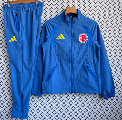 2026 Colombia Blue Soccer Windbreaker Jacket Football Jacket and Pants