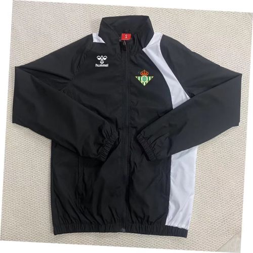 2025-2026 Real Betis Black/White Soccer Windbreaker Jacket Football Jacket