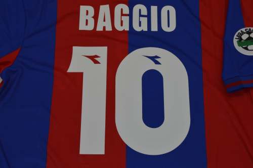 with Serie A Patch Retro Jersey 1997-1998 Bologna BAGGIO 10 Home Soccer Jersey Vintage Football Shirt