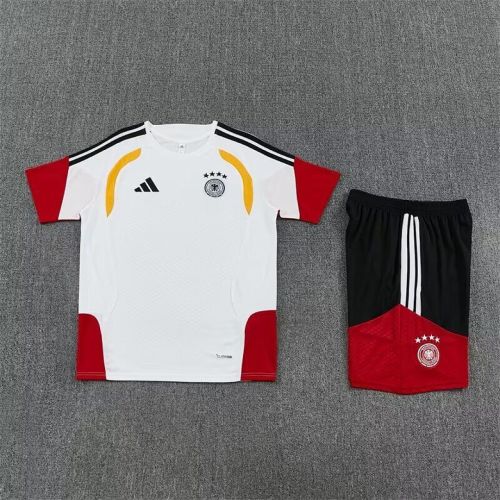 Adult Uniform 2026 Germany White/Red Soccer Training Jersey and Shorts Football Kits