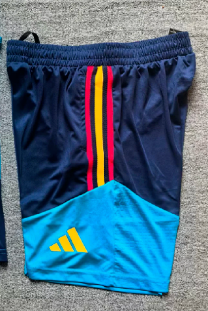 Fan Version 2025-2026 Spain Dark Blue Soccer Training Shorts Football Shorts