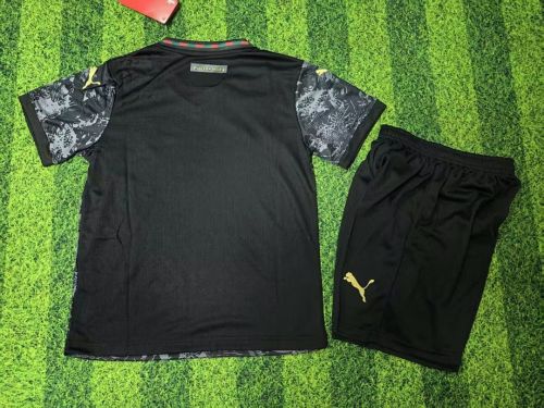 Youth Uniform Kids Kit 2026 Portugal Black/Grey Special Edition Soccer Jersey Shorts Child Football Set
