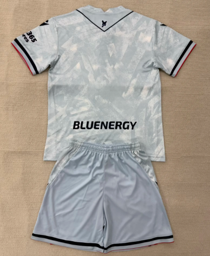 Youth Uniform Kids Kit 2025-2026 Udinese Away Grey Soccer Jersey Shorts Child Venice Football Set