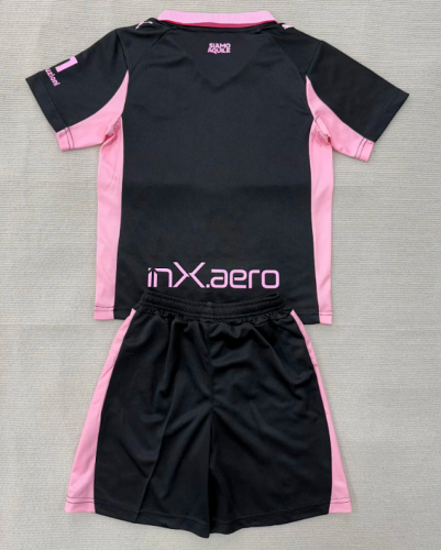 Youth Uniform Kids Kit 2025-2026 Palermo Away Black Soccer Jersey Shorts Child Football Set