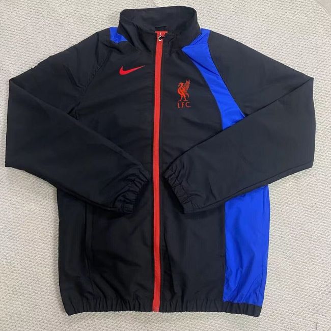2025-2026 Liverpool Black/Blue Soccer Windbreaker Jacket Football Jacket
