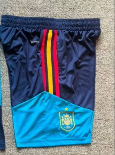 Fan Version 2025-2026 Spain Dark Blue Soccer Training Shorts Football Shorts