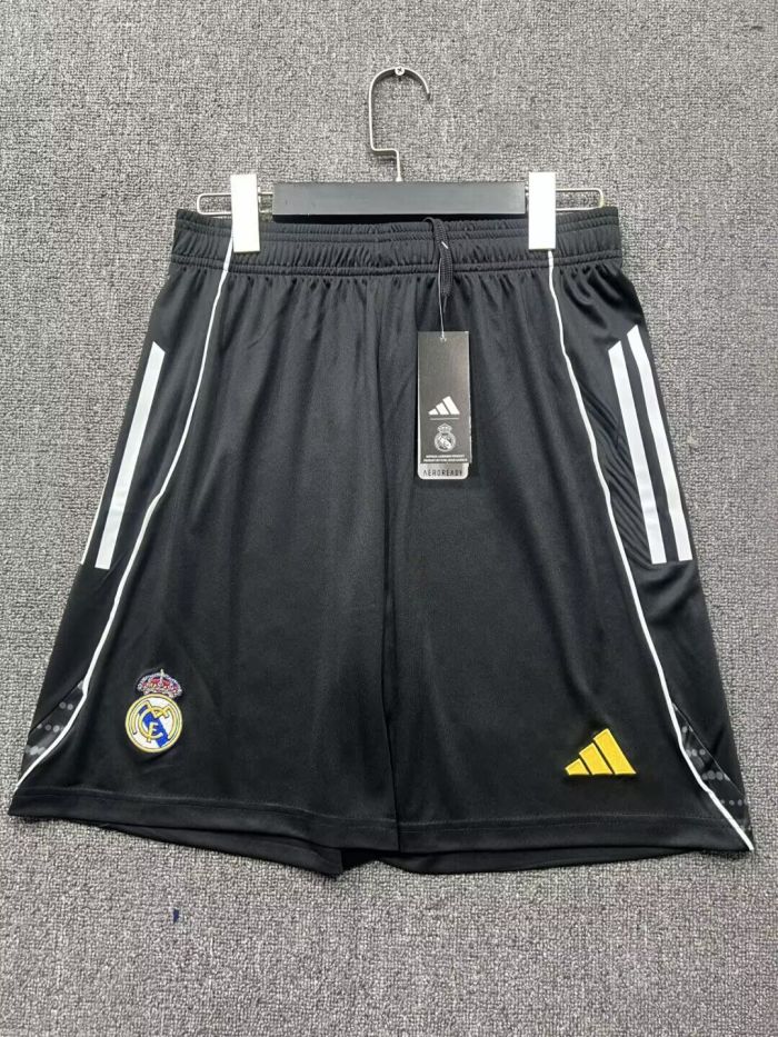 Fan Version 2025-2026 Real Madrid Black Marvel Version Soccer Shorts Football Shorts