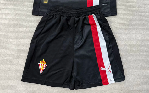 Fan Version 2025-2026 Gijon Third Away Black Soccer Shorts Football Shorts