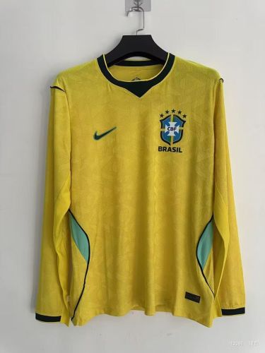 Long Sleeve Player Version 2026 Brazil Home Soccer Jersey Brasil Football Shirt