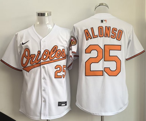 Baltimore Orioles ALONSO 25 White MLB Shirt Cool Base Jersey