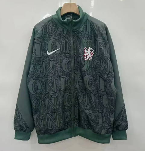 2025-2026 Chelsea Dark Green Soccer Windbreaker Jacket Football Jacket