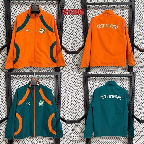 2025-2026 Côte d'Ivoire Green/Orange Soccer Reversible Windbreaker Jacket Football Jacket
