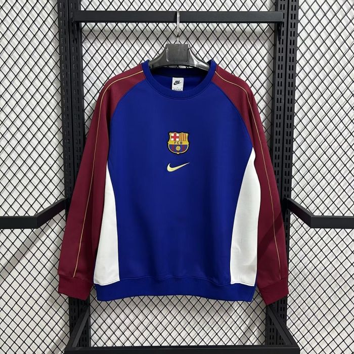 2025-2026 Barcelona Dark Blue/Dark Red Soccer Training Sweater