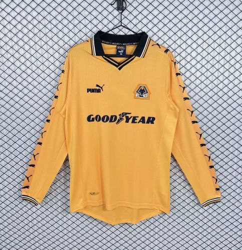 Long Sleeve Retro Jersey 1998-1999 Wolves Jersey Wolverhampton Wanderers Home Football Shirt Soccer Jersey