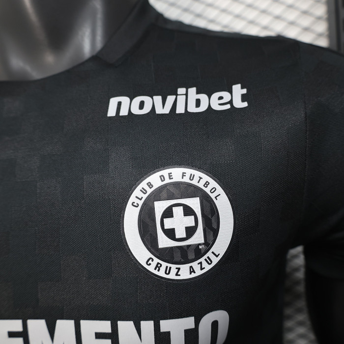 Player Version 2025-2026 Cruz Azul Third Away Black Soccer Jersey Football Shirt