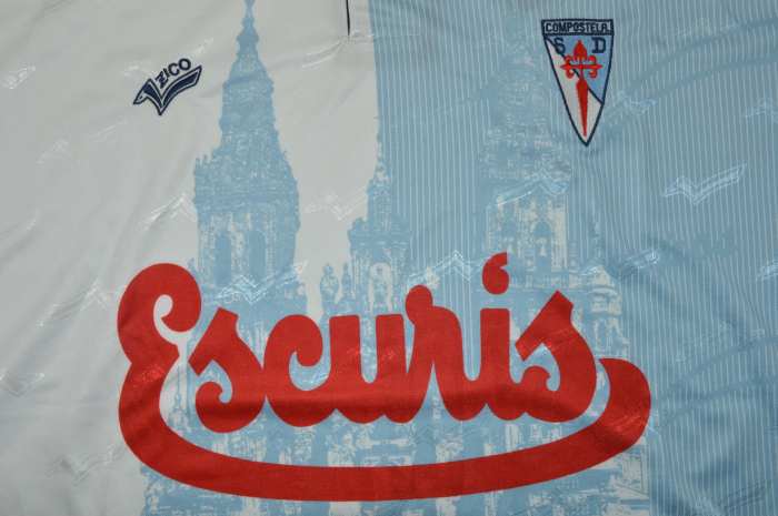 with LFP Patch Retro Jersey 1999-2001 SD Compostela Home Soccer Jersey Vintage Camisetas de Futbol