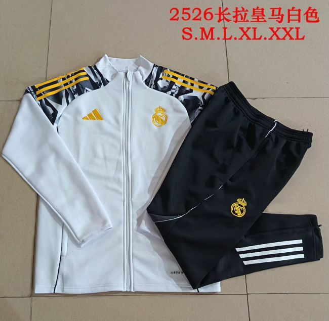 2026 Real Madrid White Marvel Version Soccer Windbreaker Jacket Football Jacket and Pants