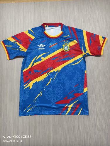 Fans Version 2026 Congo Blue/Yellow/Red Special Edition Soccer Jersey Football Shirt