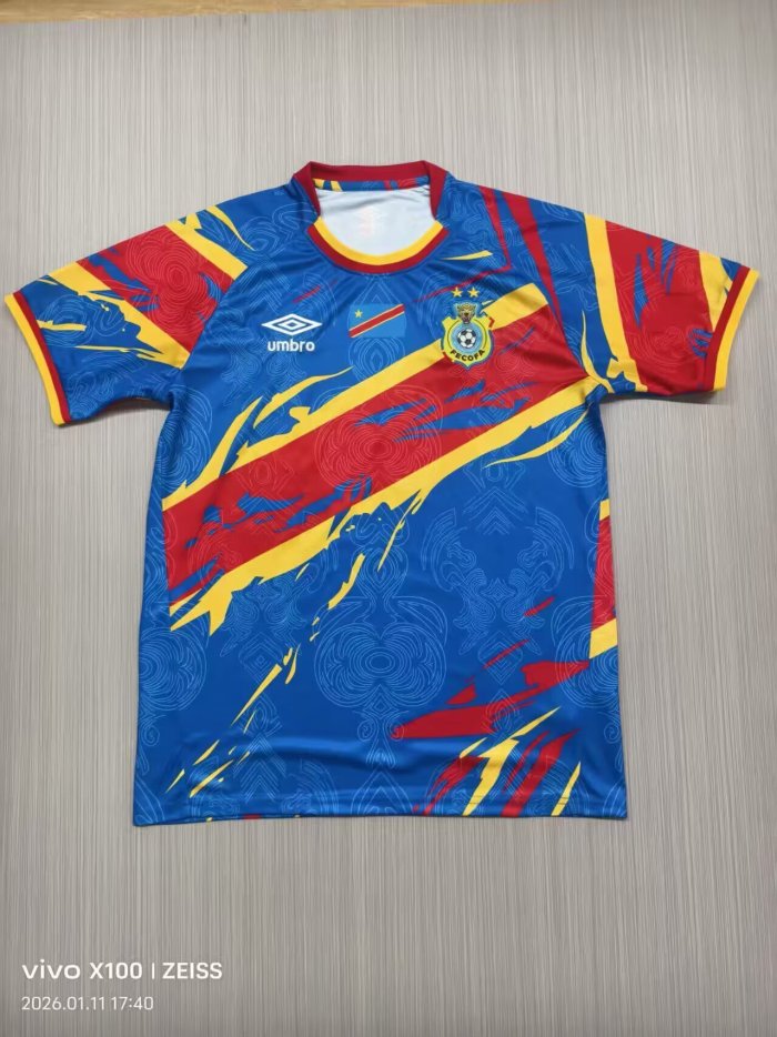 Fans Version 2026 Congo Blue/Yellow/Red Special Edition Soccer Jersey Football Shirt