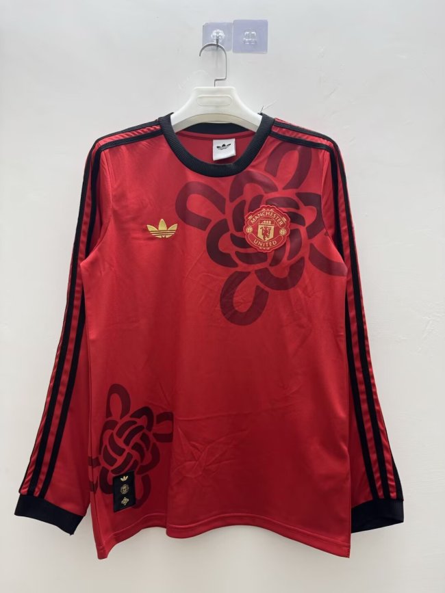 Long Sleeve Fan Version 2025-2026 Manchester United Red Special Edition Soccer Jersey Man United Football Shirt