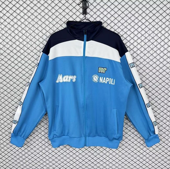 Retro Jacket 1989-1990 Napoles Blue Soccer Windbreaker Jacket Football Jacket
