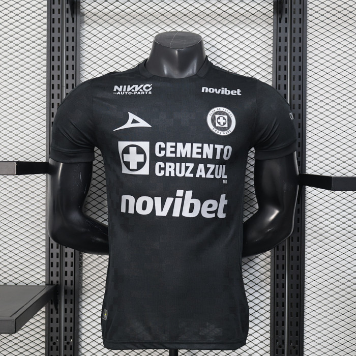 Player Version 2025-2026 Cruz Azul Third Away Black Soccer Jersey Football Shirt