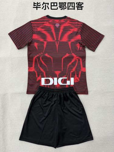 Copy Youth Uniform Kids Kit 2025-2026 Athletic Bilbao Purple Goalkeeper Soccer Jersey Shorts Child Football Set