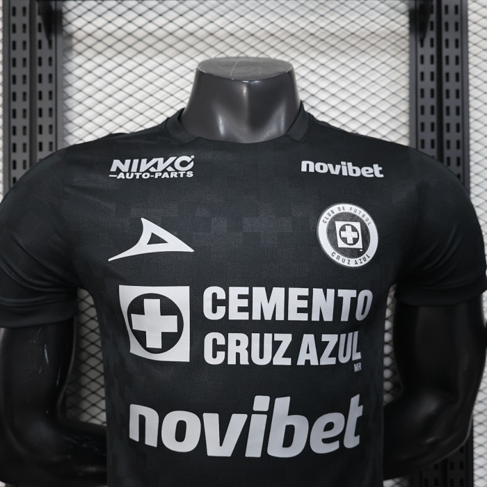 Player Version 2025-2026 Cruz Azul Third Away Black Soccer Jersey Football Shirt