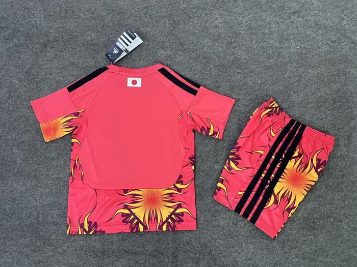 Youth Uniform Kids Kit 2026 Japan Pink Goalkeeper Soccer Jersey Shorts Child Football Set