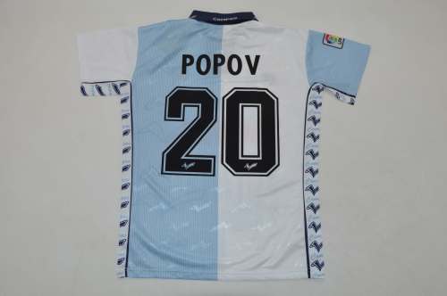 with LFP Patch Retro Jersey 1999-2001 SD Compostela POPOV 20 Home Soccer Jersey Vintage Camisetas de Futbol