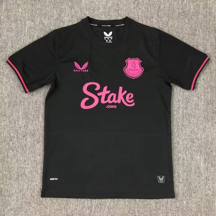 with Sponor Logo Fan Version 2025-2026 Everton Fourth Away Black Soccer Jersey Football Shirt