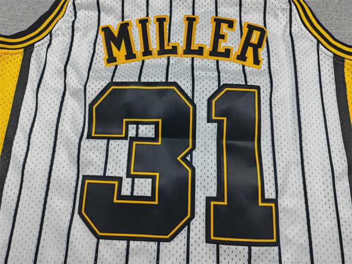 Retro Indiana Pacers 31 MILLER White NBA Shirt Basketball Jersey