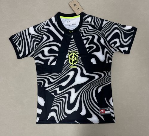 Fan Version 2026 Brazil Black/White Goalkeeper Soccer Jersey Brasil Camisetas de Futbol