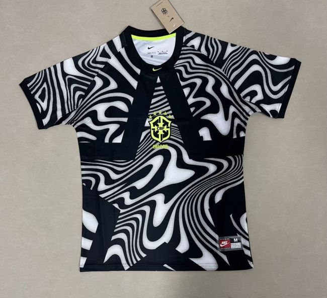 Fan Version 2026 Brazil Black/White Goalkeeper Soccer Jersey Brasil Camisetas de Futbol