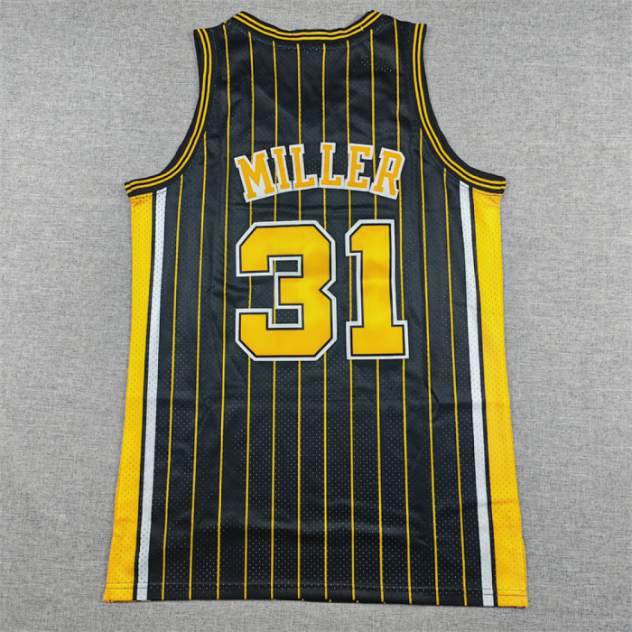 Retro Indiana Pacers 31 MILLER Black NBA Shirt Basketball Jersey