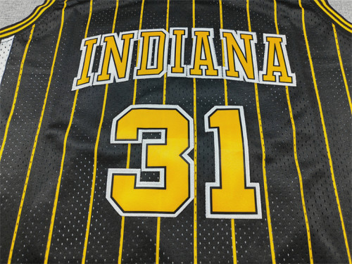 Retro Indiana Pacers 31 MILLER Black NBA Shirt Basketball Jersey