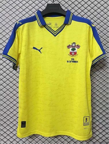 Fan Version 2025-2026 Southampton 50th Anniversary Yellow Soccer Jersey Football Shirt