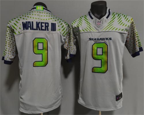 2025 Seattle Seahawks WALKER III 9 Grey NFL Shirt